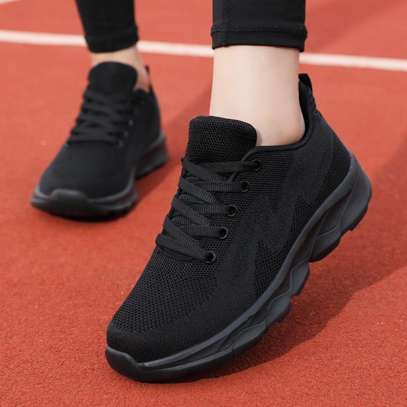 All Black Lightweight Mesh Sneakers