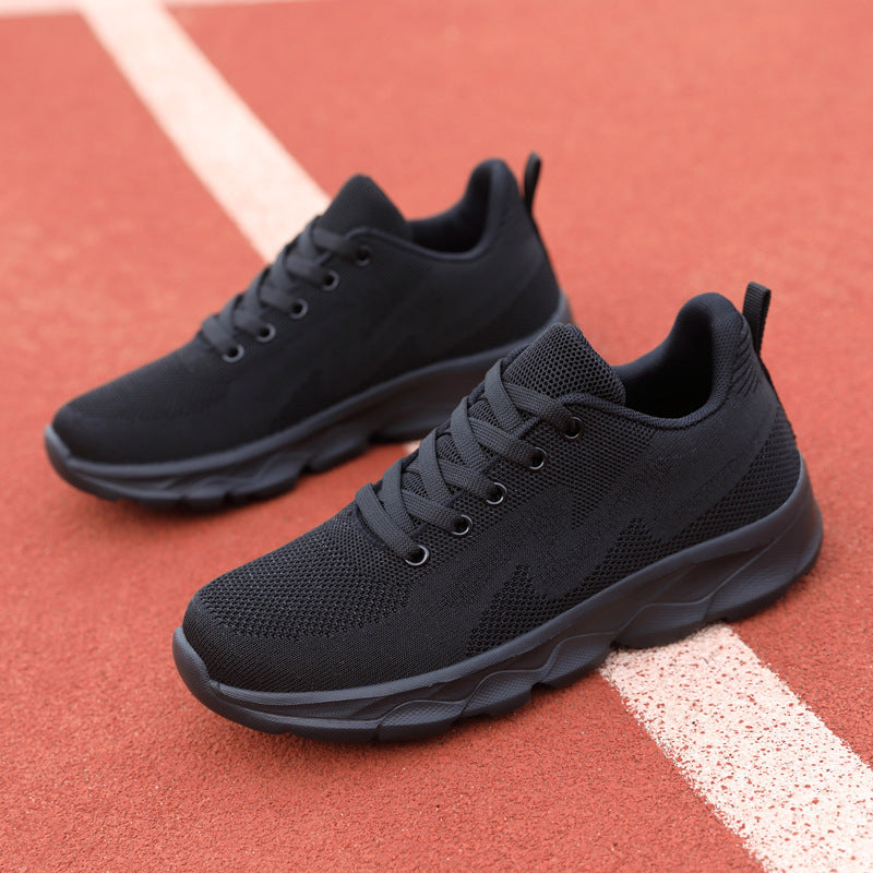 All Black Lightweight Mesh Sneakers