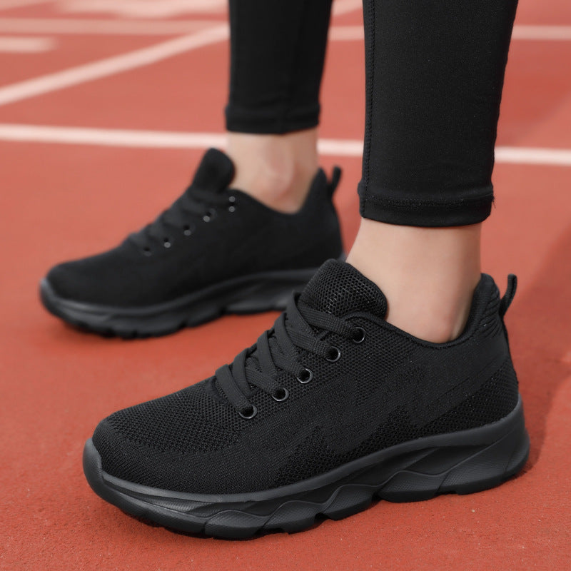 All Black Lightweight Mesh Sneakers